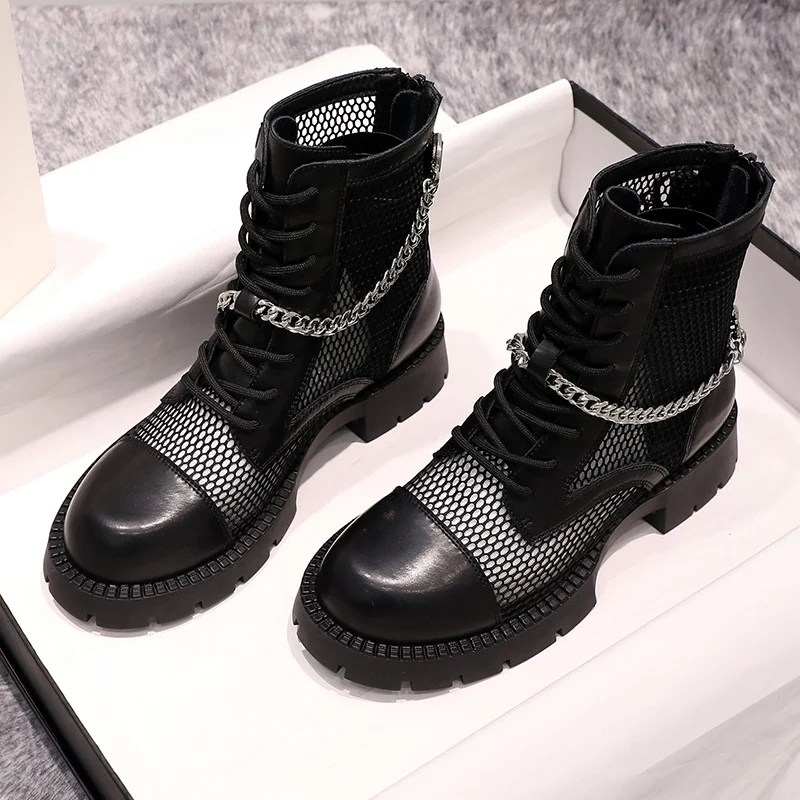 Botas Martin de Malha Vazada Respirável Fashion Conforto e Estilo Leve para um Visual Moderno e Fresco Ideal para Uso Diário — foto 4