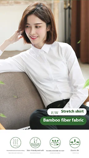 Title 5, Womens New White Bamboo Fiber Long Sleeve Shir...