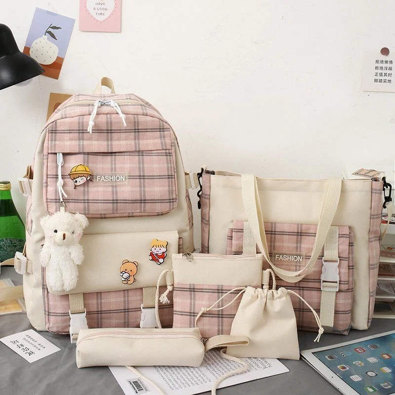Title 2, Mochila Escolar Japonesa Fofa com Grade para Li...