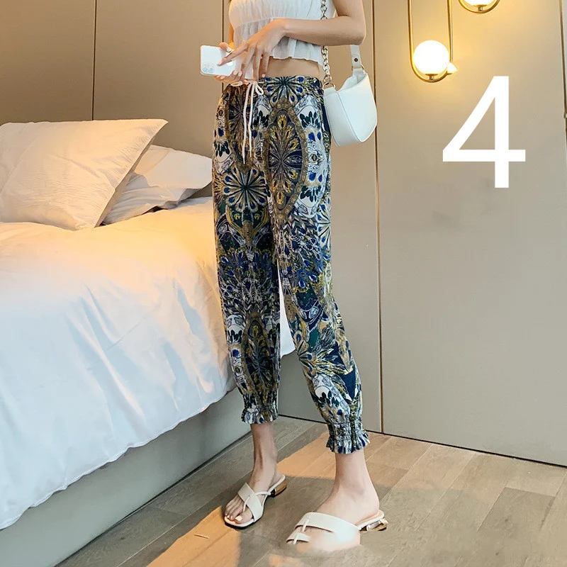 Dames losse broek met hoge taille en trekkoord, lantaarnstijl, comfortabel en stijlvol, ideaal voor een casual en relaxte look. — foto 3