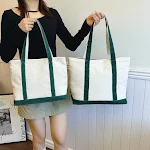 Casual versatile simple large capacity canvas shoulder bag perfect for everyday use and travel, offering plenty of space — photo 9