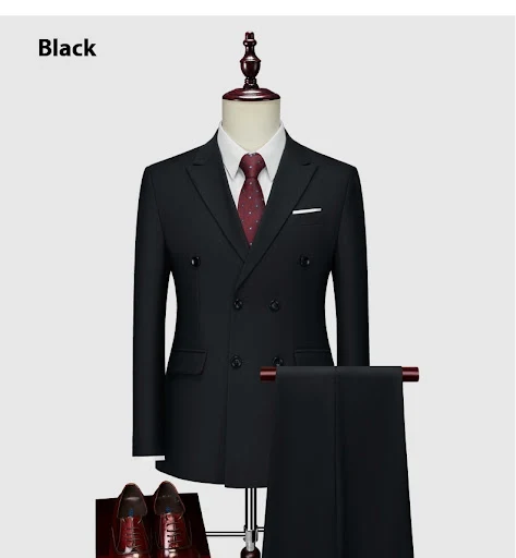 Title 7, Mens Business Casual Double Breasted Suit Styl...