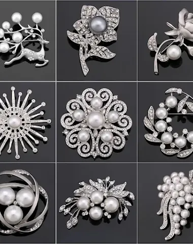 Rhinestone Pearl Brooch Pin Elegant Accessory for Clothing or Bags Versatile Ornament Exquisite Design Perfect Gift Idea