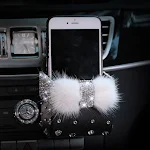 Car air tuyere with diamond storage bag, providing organized storage and stylish air diffusion for your vehicle's interi — photo 4