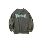Men's Distressed Round Neck Long Sleeve Sweater, offering a comfortable and stylish casual look for everyday wear. Perfe — photo 1