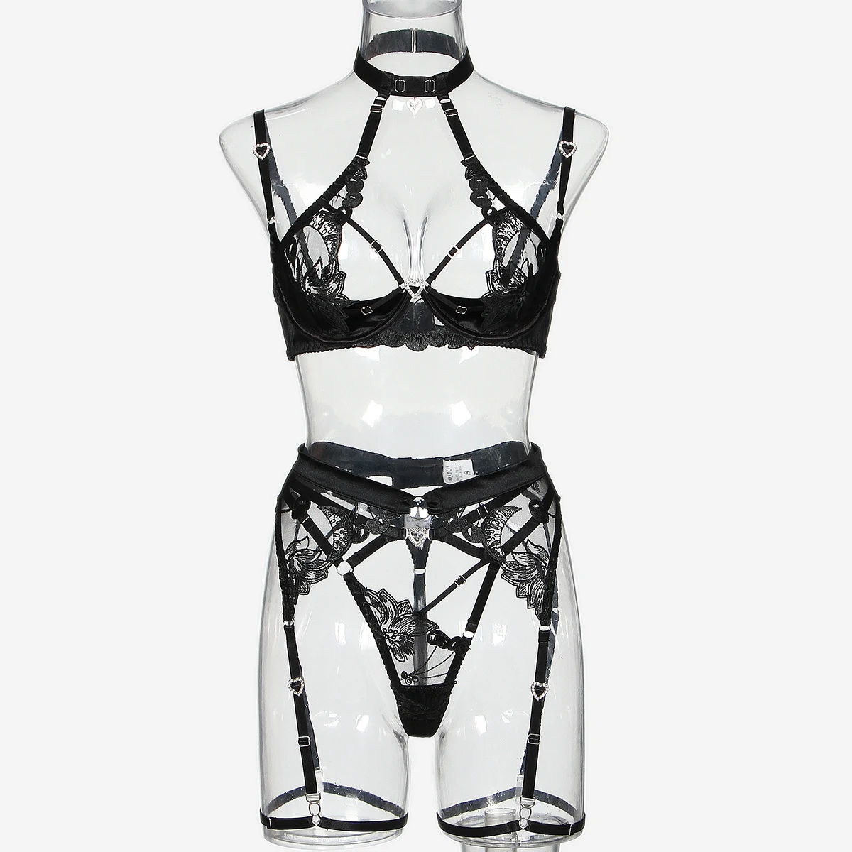 Title 21, Love Drill Buckle Sexy Cutout Embroidered Sexy ...