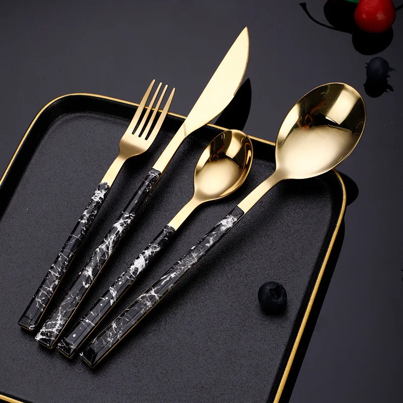 Title 3, Plastic Handle Knife Fork Spoon Simple Tablewar...
