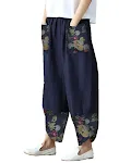 Nove AliExpress štampane patchwork pamučne i lanene pantalone širokih nogavica. Udobne i moderne za svaki dan. Savršene za opušten i trendi izgled. — foto 1