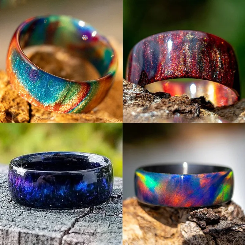 Anel simples e colorido de resina acrílica com personalidade, perfeito para um toque moderno e divertido no seu visual diário. — foto 4