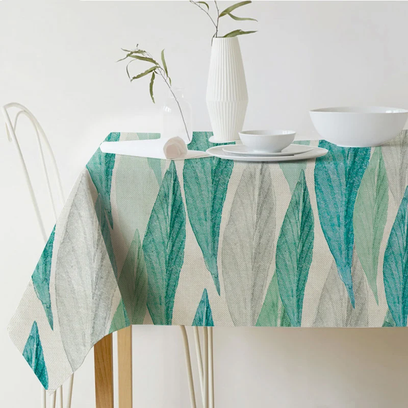 Norse Style Green Plant Leaf Tablecloth Elevate your dining with this Scandinavian inspired, durable and washable tablec — photo 6