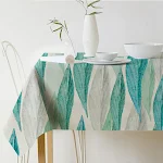 Norse Style Green Plant Leaf Tablecloth Elevate your dining with this Scandinavian inspired, durable and washable tablec — photo 6
