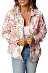 Camicia da donna con risvolto monopetto a maniche lunghe, ampia e alla moda — foto 13