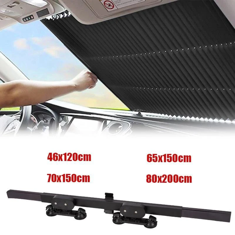 Intrekbare Zonnescherm voor Auto Voorruit Beschermt tegen Zon en Hitte Eenvoudige Installatie en Gebruik Compact en Handig Op te Bergen — foto 9