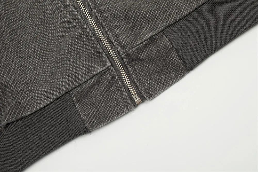 Jaqueta com capuz Workwear lavada e desgastada masculina. Conforto e durabilidade para o trabalho e uso casual. — foto 19