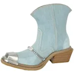 Women's Metal Square Toe Cowboy Boots with Thick Heel for ultimate style and comfort. Durable, fashionable footwear for — photo 1