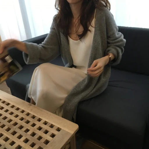 Title 11, Womens Extra-Long Tie Knit Cardigan Sweater