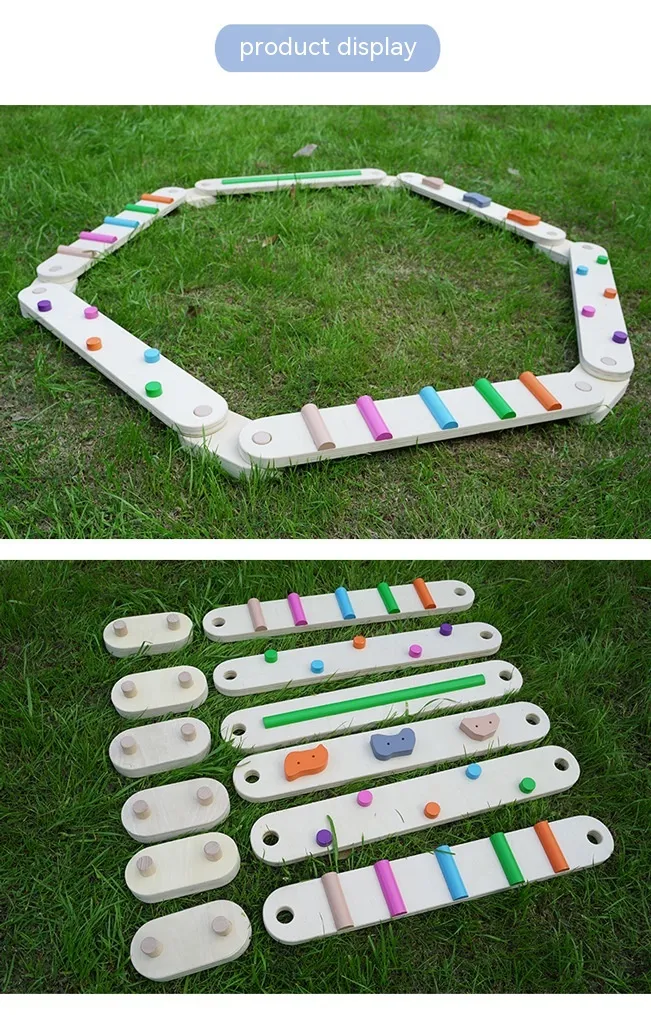 Children's Wooden Balance Plate Building Blocks Sensory Training Set Improves balance and coordination. A fun, education — photo 7