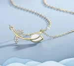 S925 Sterling zilveren roze tulp ketting, eenvoudig design voor minderheden. Elegant cadeau. — foto 6