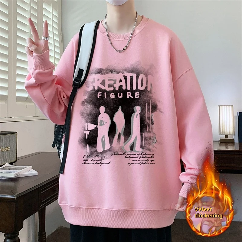 Moletom com capuz escovado outono inverno PU masculino manga longa elegante. Jaqueta ideal para o frio, com estilo e conforto imbatíveis. — foto 5