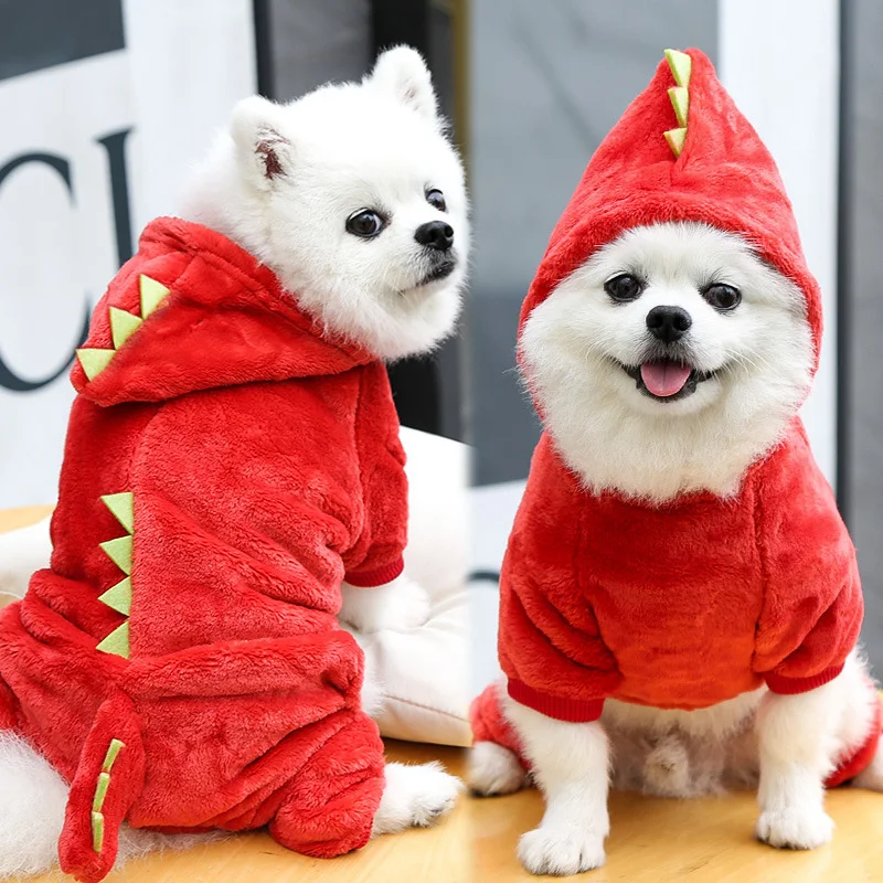 Title 4, Warm four-legged coral fleece dog cat pet cloth...