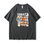 Summer unisex casual cotton-like top with letter printing for men and women, lightweight and breathable, ideal for every — photo 4