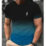 Men's Casual T-shirt Gradient Color 3D Short Sleeve Top Comfortable and Stylish Perfect for Everyday Wear and Outdoor Ac — photo 18
