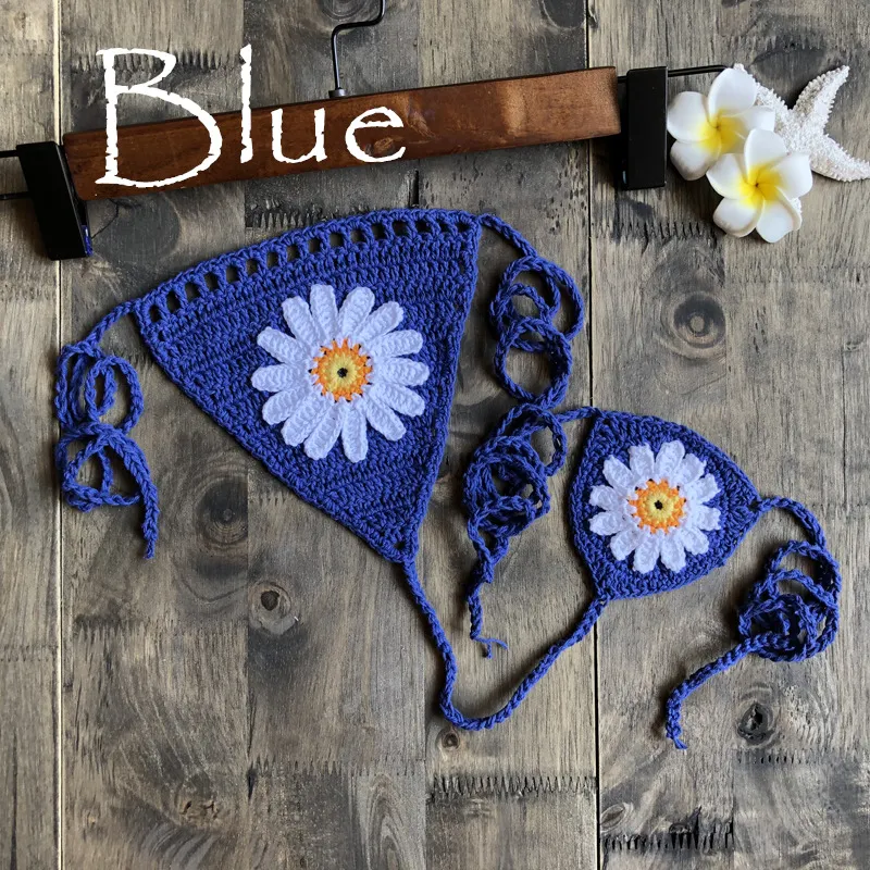 Sexy Beach Hollow Crochet Sunflower Bikini Bottoms, Handmade Swimming Shorts, perfect for a unique and stylish summer lo — photo 4