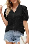 Dot Bubble Short Sleeve Chiffon Shirt for a light and breezy feel. Perfect for casual and dressy looks, offering comfort — photo 12