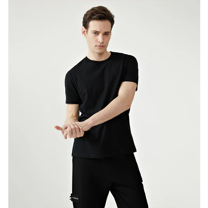 Loose Casual Crewneck Versatile Top with Embossed Half Sleeves. Comfortable and stylish, perfect for everyday wear, easy — photo 3
