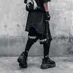 Men's Dark Style Embroidered Jogger Pants, Loose Culotte, Ankle Length, European and American Streetwear Fashion, Comfor — photo 7