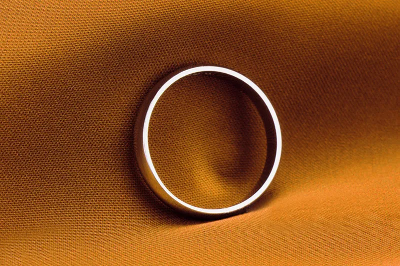 Title 5, Anillo de plata de 3 mm para parejas, brillante...