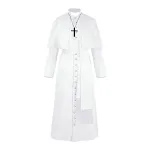 Fantasia de sacerdote de cor sólida para Halloween, cosplay medieval retrô, ideal para festas temáticas e eventos. — foto 3