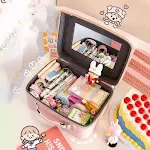 Nécessaire de grande capacidade e mala fofa de companhia aérea japonesa. Perfeito para viagens, leve seus cosméticos com estilo! — foto 6