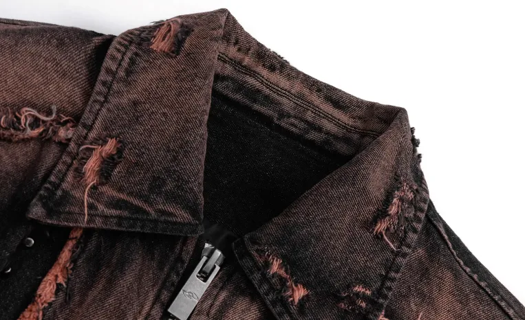 Title 7, Niche Retro Distressed Deconstruction Denim Coa...