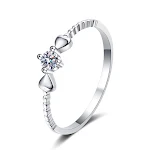 Anel feminino de prata esterlina S925, elegante e brilhante, perfeito para presentear ou usar diariamente. Ideal para qualquer ocasião. — foto 11