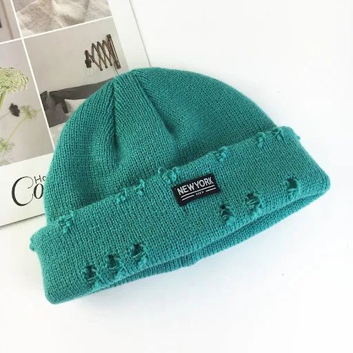 Title 7, Fashion Patch Hole Knit Hat with Ear Protection...
