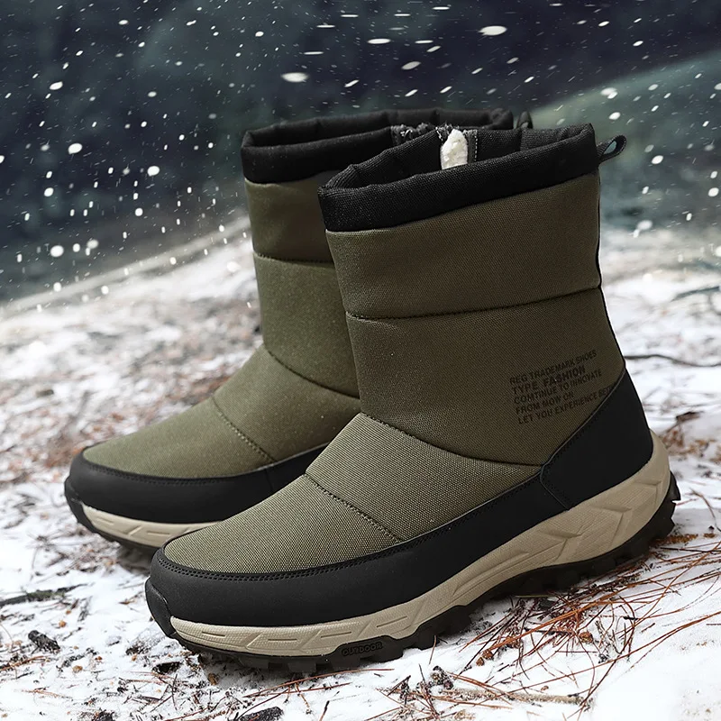Tênis de Algodão Grossos Antiderrapantes Masculinos Botas de Algodão Acolchoado para Lazer ao Ar Livre Conforto e Calor — foto 4