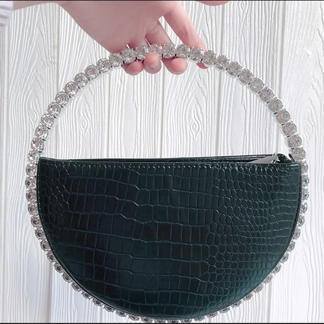 Title 10, Bolsa redonda com diamantes, temperamento e mod...