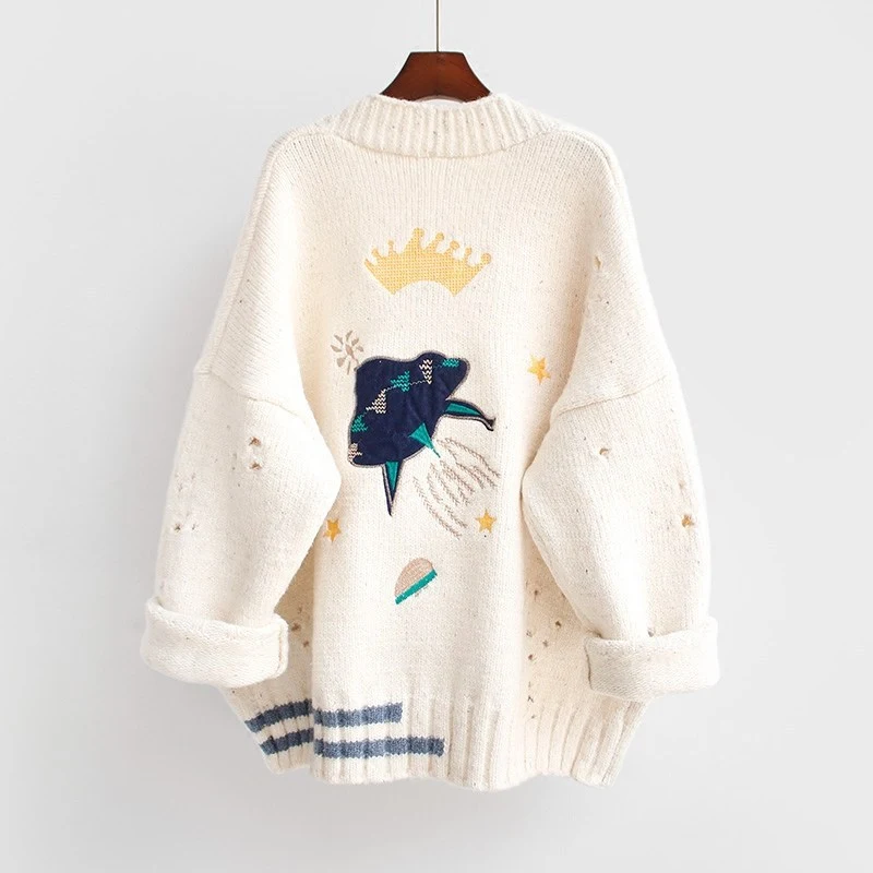 Title 6, Korean Lazy Cardigan Sweater for Women, Loose M...