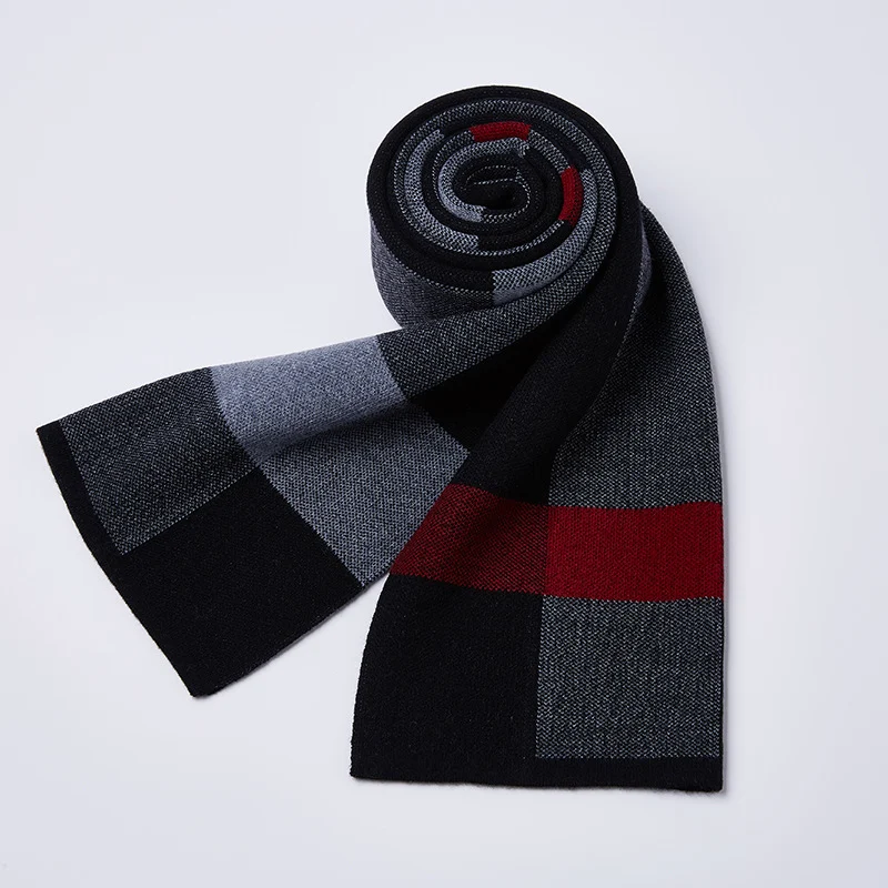 Title 4, Plaid knitted wool scarf for warmth and style. ...