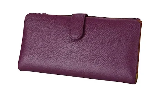 Title 8, Ladies Long RFID Anti-Scan Wallet Top Layer Lea...