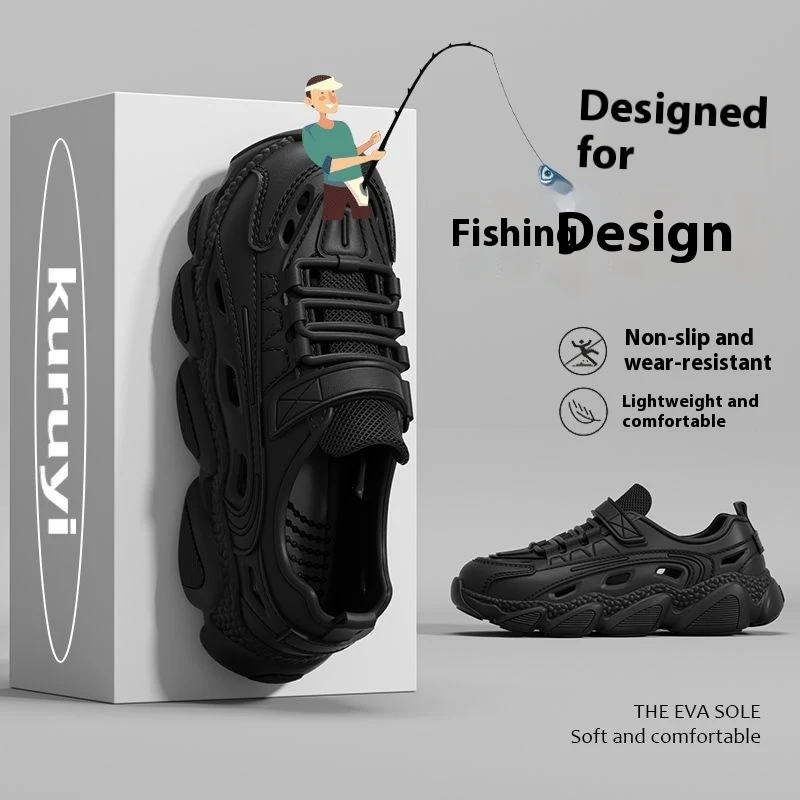 Title 7, Mens Hole Shoes Thick-soled Beach Fishing Sand...