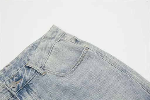 Title 7, Light Color Denim Overalls Mens Multi-pocket W...