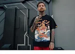 T-shirt in stile harajuku giapponese Maglietta da uomo manica corta Gioventù a goccia per le spalle delle spalle — foto 6