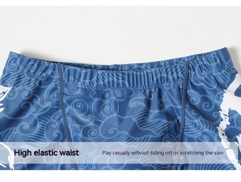 Title 9, Calção de banho estampado estilo chinês masculino