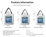 Monet Weeping Willow Water Lily Canvas Bag Shopping Bag Handbag Stylish Durable Tote Perfect for Groceries Everyday Use — photo 8