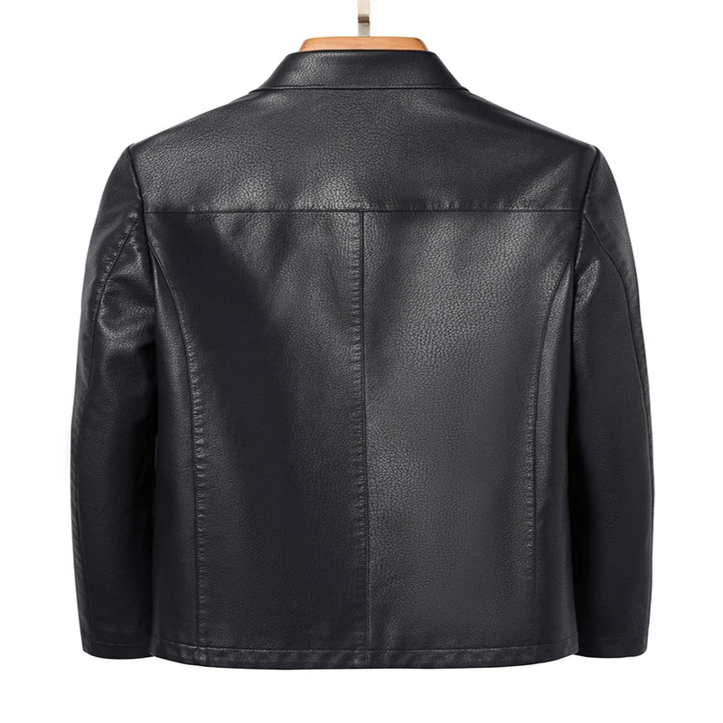 Title 3, Mens Lapel Ecological Real Leather Clothes Coa...