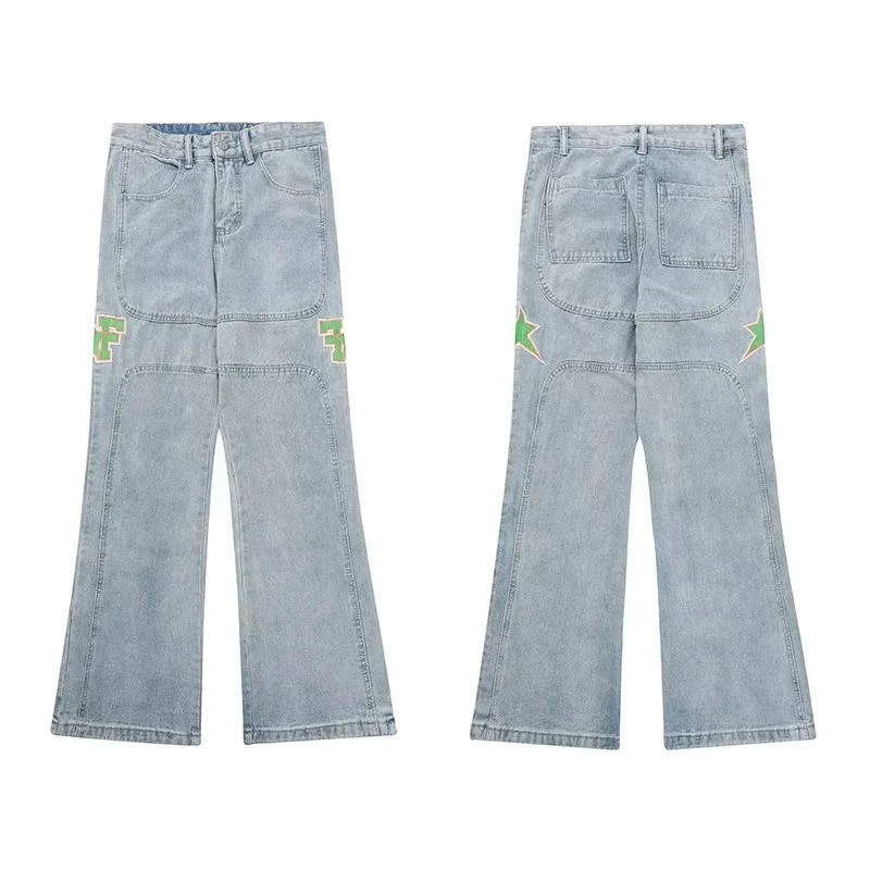 Jeans Casuales Vintage para Hombre con Múltiples Bolsillos, Lavado y Estilo Retro, Perfectos para un Look Moderno y Relajado — foto 7