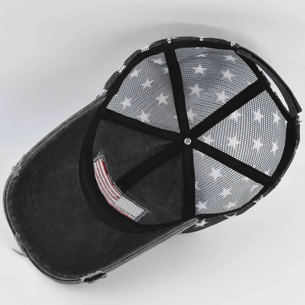 American Flag Embroidered Mesh Cap Baseball Hat offers breathable comfort and patriotic style, perfect for sunny days an — photo 3