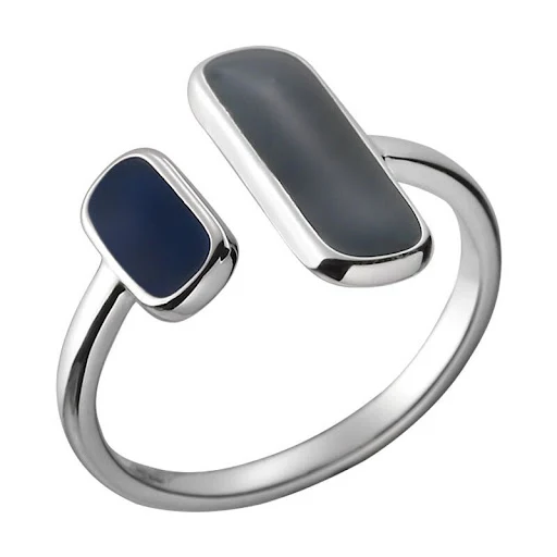 Title 2, Anillo geométrico rectangular simple estilo cor...